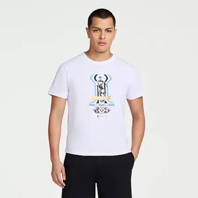Messi Collection Mens Round Neck Short Sleeve Regular Fit Graphic T-shirt In White