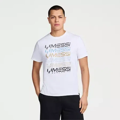 Messi Collection Mens Round Neck Short Sleeve Regular Fit Graphic T-shirt In White