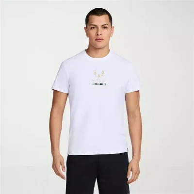 Messi Collection Mens Round Neck Short Sleeve Regular Fit Graphic T-shirt In White
