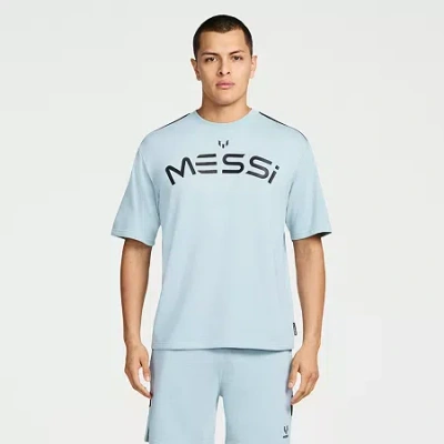 Messi Collection Mens Round Neck Short Sleeve T-shirt In Blue