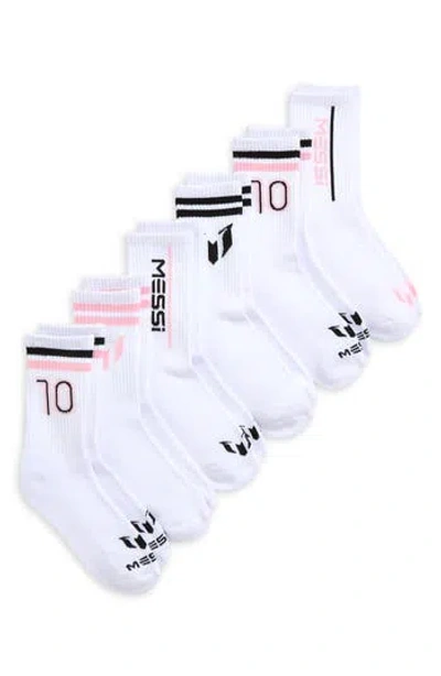 Messi Kids' 6-pack Logo Crew Socks In Green