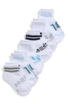 Messi Kids' 6-pack Logo Quarter Ankle Socks In White