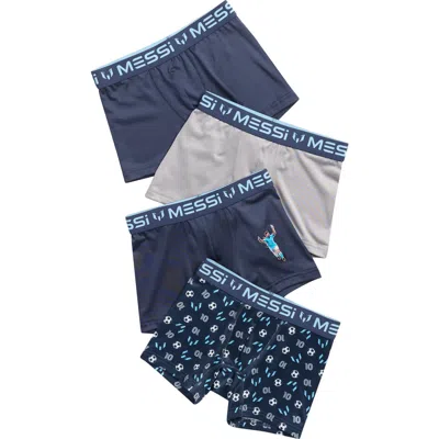 Messi Kids' Assorted 4-pack Stretch Boxer Briefs In Blue