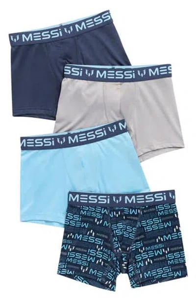 Messi Kids' Assorted 4-pack Stretch Boxer Briefs In Blue