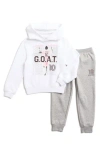 Messi Kids' Graphic Hoodie & Joggers Set In White