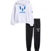 Messi Kids'  Hoodie & Joggers Set In White