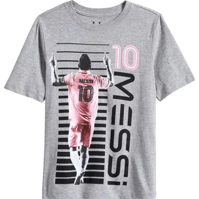 Messi Kids' Raising The Bar Graphic T-shirt In Gray