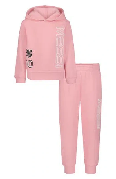 Messi Kids'  Scissor Movement Hoodie & Joggers Set In Pink