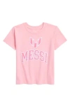 Messi Team  Logo Graphic T-shirt In Candy Pink