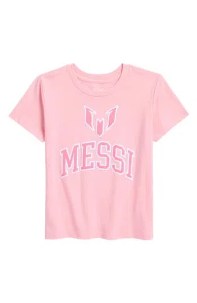 Messi Kids' Team  Logo Graphic T-shirt In Candy Pink