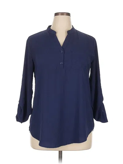 Pre-owned Messic 3/4 Sleeve Blouse In Blue