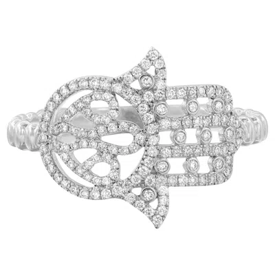 Pre-owned Messika 0.24cttw Faith Diamond Ring 18k White Gold Size 53 Us 6.25