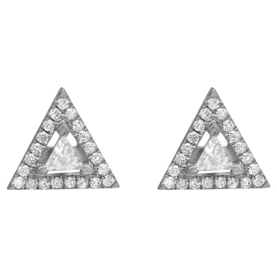 Pre-owned Messika 0.30cttw Thea Diamond Stud Earrings 18k White Gold