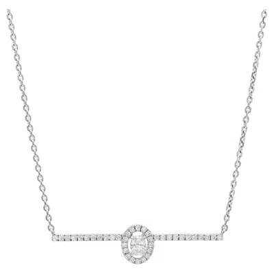 Pre-owned Messika 0.36cttw Glam'azone Diamond Chain Necklace 18k White Gold 18.5 Inches
