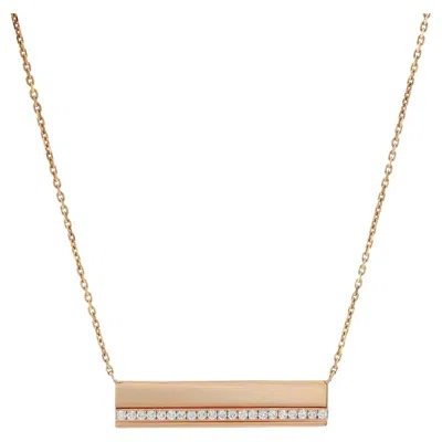 Pre-owned Messika 0.36cttw Kate Diamond Bar Pendant Chain Necklace 18k Rose Gold 17 Inches In Red