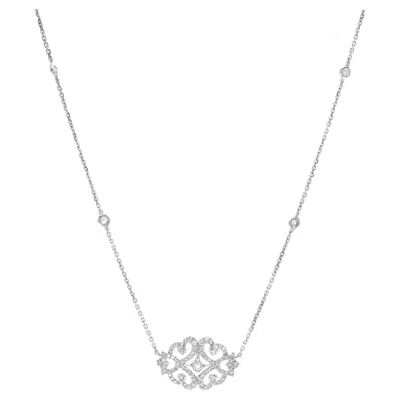 Pre-owned Messika 0.38cttw Sultane Diamond Pendant Necklace 18k White Gold 17 Inches