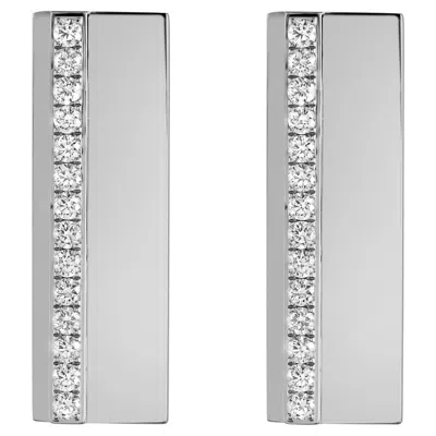 Pre-owned Messika 0.47cttw Kate Diamond Vertical Bar Drop Earrings 18k White Gold