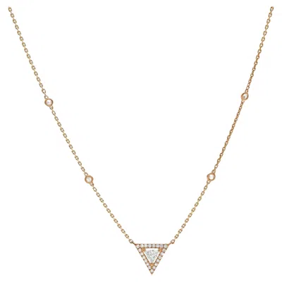 Pre-owned Messika 0.48cttw Thea Diamond Chain Necklace 18k Rose Gold 17.5 Inches In Red