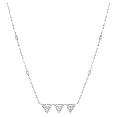 Pre-owned Messika 0.57cttw Thea Toi & Moi Diamond Chain Necklace 18k White Gold 17 Inches