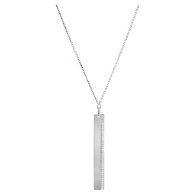Pre-owned Messika 0.59ctw Sautoir Kate Diamond Bar Pendant Necklace 18k White Gold 29.5 In
