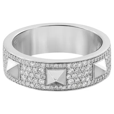 Pre-owned Messika 0.61cttw Spiky Diamond Band Ring 18k White Gold Size 53 Us 6.5