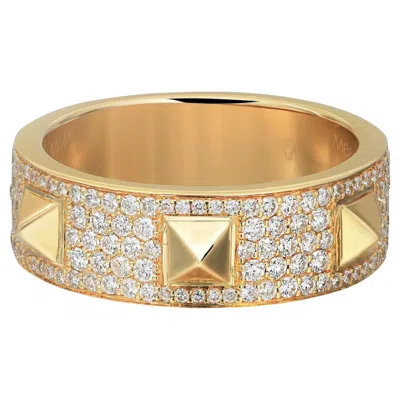 Pre-owned Messika 0.61cttw Spiky Diamond Band Ring 18k Yellow Gold Size 53 Us 6.5
