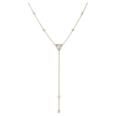 Pre-owned Messika 0.83cttw Cravate Thea Diamond Necklace 18k Rose Gold In Red