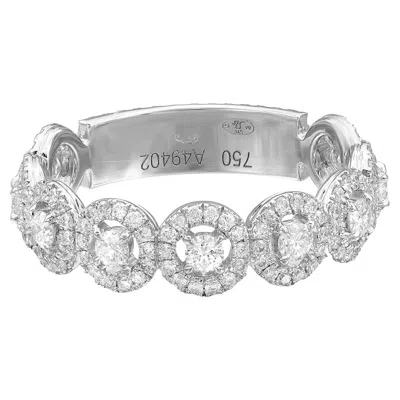 Pre-owned Messika 0.87cttw All Joy Diamond Band Ring 18k White Gold Size 55 Us 7.5