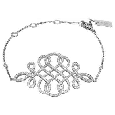 Pre-owned Messika 0.98cttw Promess Diamond Chain Bracelet 18k White Gold 7 Inches