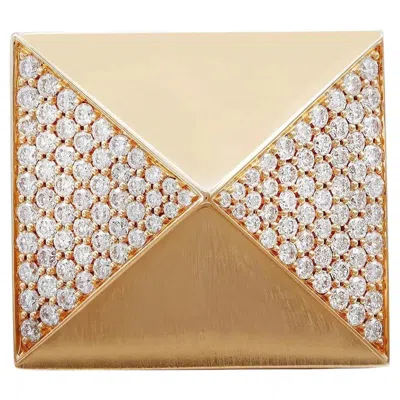 Pre-owned Messika 1.11cttw Spiky Diamond Cocktail Ring 18k Rose Gold Size 53 Us 6.5 In Red