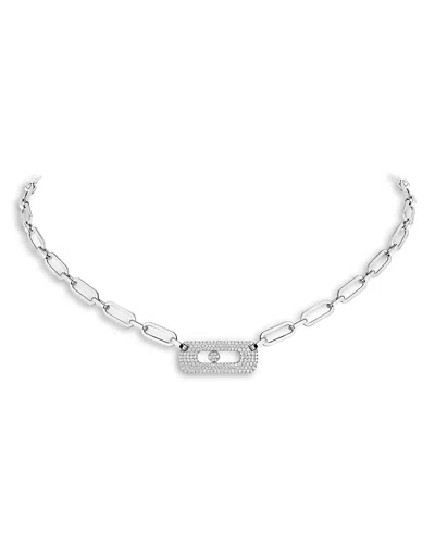 Messika 14k Gold Move Link Diamond Gourmette Necklace, 17.71