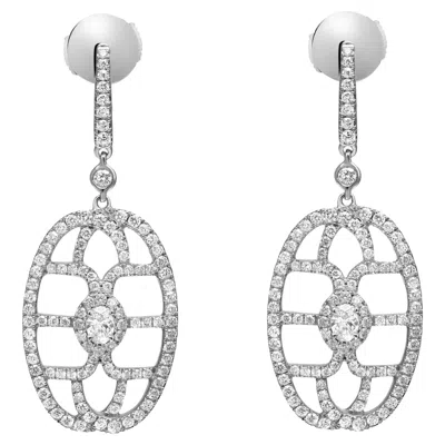 Pre-owned Messika 1.52cttw New Amazone Diamond Drop Earrings 18k White Gold