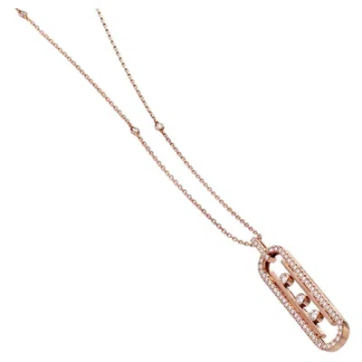 Pre-owned Messika 18 Karat Pink Gold Move Diamond Necklace ‘anniversary Edition'