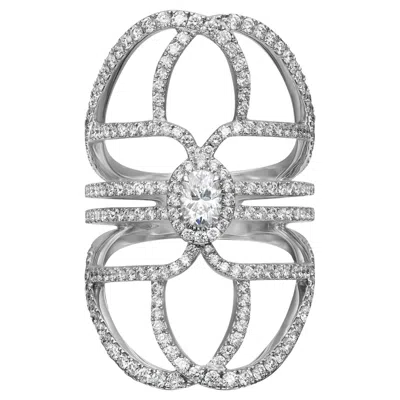 Pre-owned Messika 1.81cttw New Amazone Diamond Ring 18k White Gold Size 54 Us 6.75