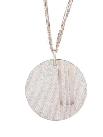 Pre-owned Messika 18k 14.86ctw Diamond Circular Pendant Necklace, 26" In Multi