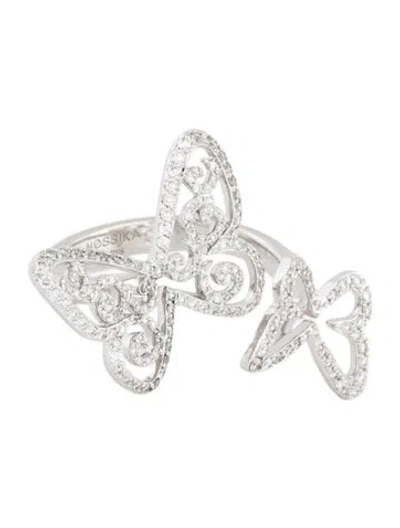 Pre-owned Messika 18k Diamond Arabesque Duetto Butterfly Ring In Multicolor