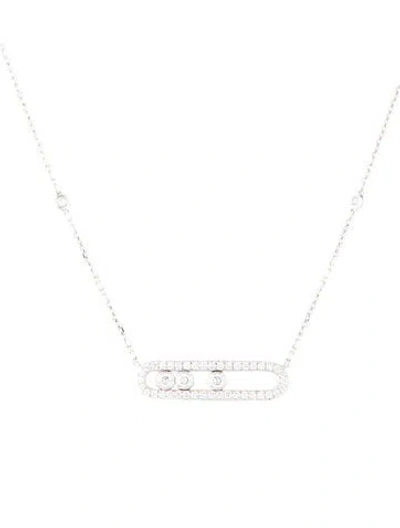 Pre-owned Messika 18k Diamond Baby Move Necklace, 17.75" In Multicolor