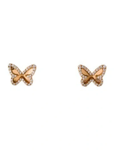 Pre-owned Messika 18k Diamond Butterfly Stud Earrings In Multi