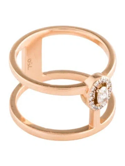 Pre-owned Messika 18k Diamond Glam'azone Two Row Ring In Multi