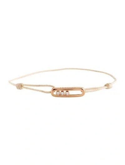 Pre-owned Messika 18k Diamond  Care(s) Cord Bracelet In White