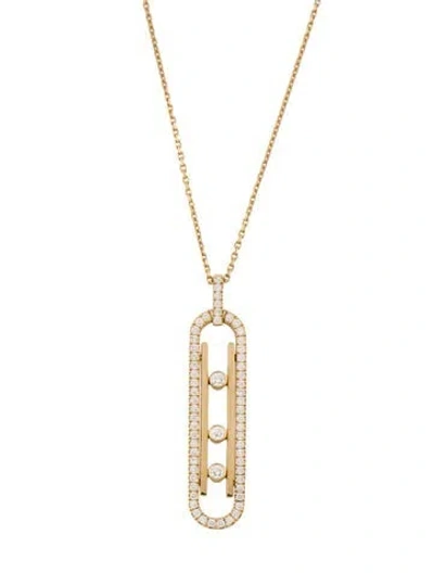Pre-owned Messika 18k Diamond Move 10th Pendant Necklace, 31" In Multi