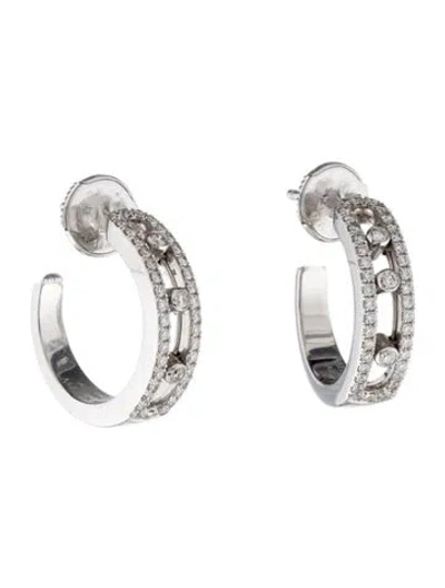 Pre-owned Messika 18k Diamond Move Hoop Earrings In Multi