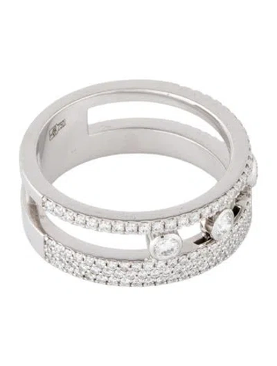 Pre-owned Messika 18k Diamond Move Romane Band Ring In Multicolor