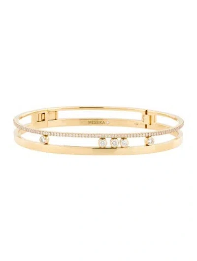 Pre-owned Messika 18k Diamond Move Romane Bangle Bracelet, 6.5" In Multi