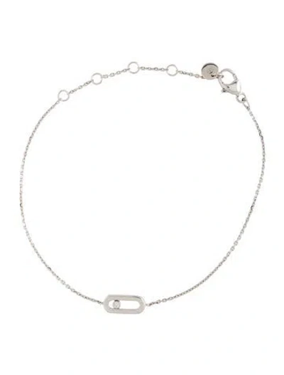 Pre-owned Messika 18k Diamond Move Uno Bracelet, Mini Model, 7.25" In Multicolor