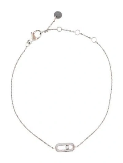 Pre-owned Messika 18k Diamond Move Uno Link Bracelet, 7.25" In Multicolor