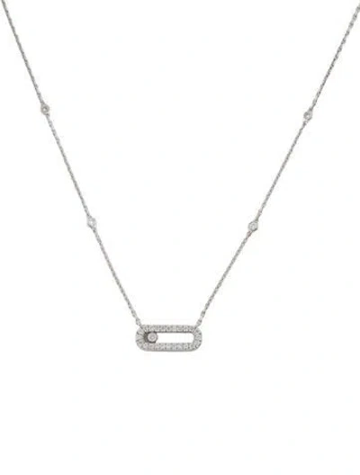 Pre-owned Messika 18k Diamond Move Uno Pendant Necklace, 17" In Multi