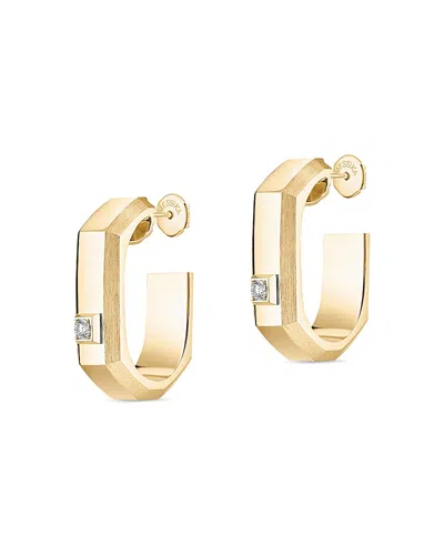 Messika 18k Gold Moderniste Single Pave Diamond Hoop Earring, 0.03 Tcw In Pink
