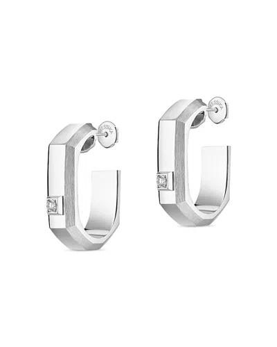 Messika 18k Gold Moderniste Single Pave Diamond Hoop Earring, 0.03 Tcw In Red