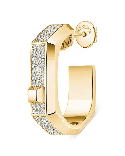 Messika 18k Gold Moderniste Single Pave Diamond Hoop Earring, 0.25 Tcw In Pattern
